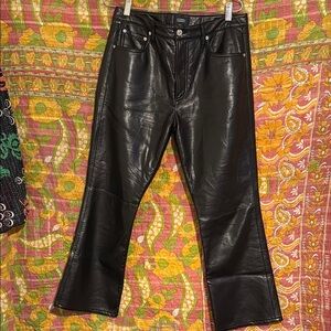 Citizens Of Humanity Black Leather-Look Flare Jeans